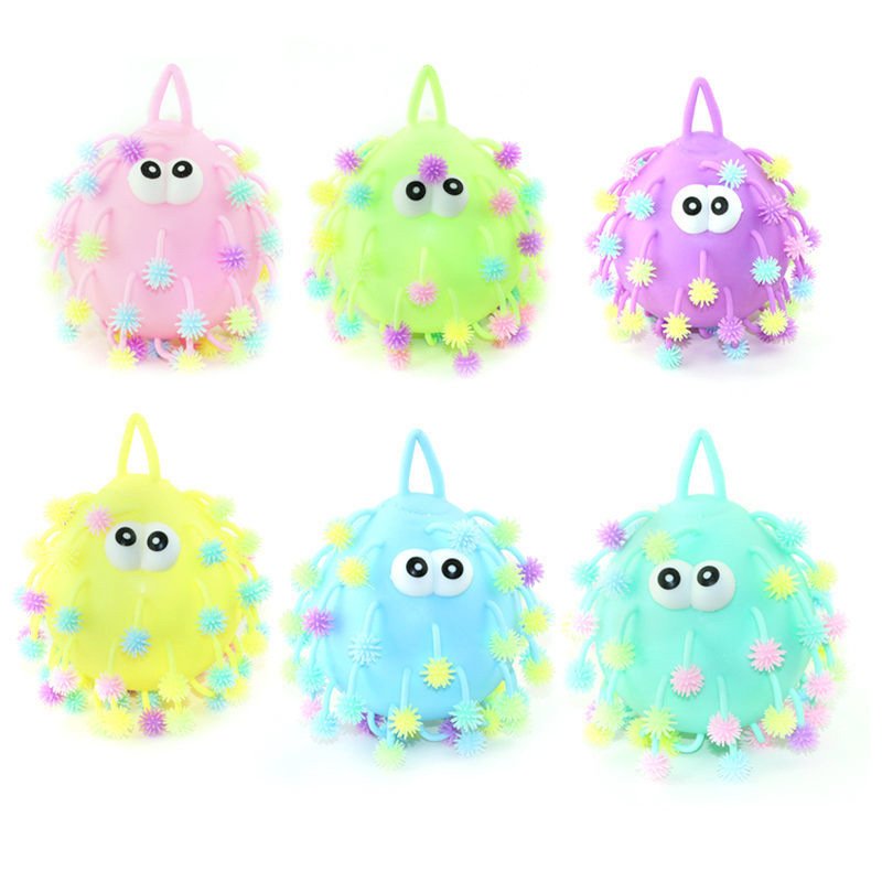 1618562650535.jpg Glow Flash Ball Kids Toy Decompression Anti Stress In The Dark Light Glowing Toys LED Stars Shine Puffer ball Hedgehog Funny Toy - Image 3