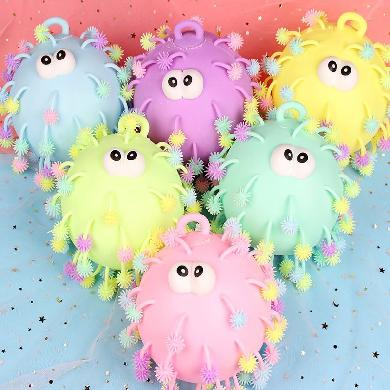 1618562650547.jpg Glow Flash Ball Kids Toy Decompression Anti Stress In The Dark Light Glowing Toys LED Stars Shine Puffer ball Hedgehog Funny Toy - Image 5