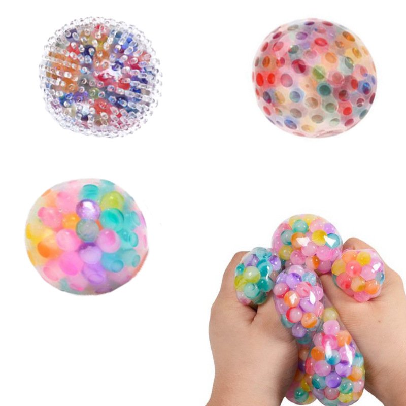 3e36506b-9e8f-4b01-8ba1-689d8a8e2daf.jpg TPR Soft Rubber Toy Squeezing Toy Rainbow Stress Ball - Image 2