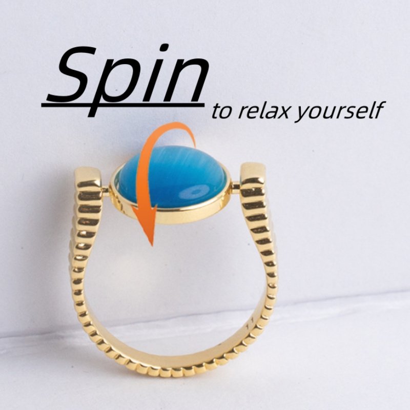 8536ab79-80f1-4574-958c-a70f2a32c173.jpg Original Fidget Spinner Rings Natural Stone Rings Replaceable Spinners For Anxiety And Stress Relief Jewelry Gifts - Image 2