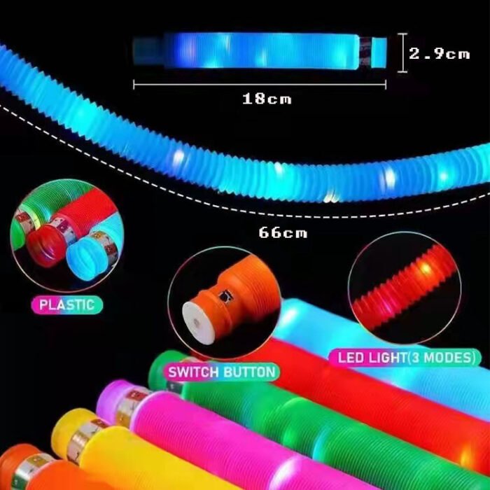 Flashing Telescopic Tube Color Stretching Tube LED Decompression Venting Toys - Image 2