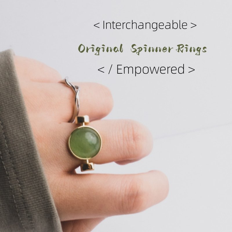 ba969aad-349b-498f-a55a-dd29fc194e1b.jpg Original Fidget Spinner Rings Natural Stone Rings Replaceable Spinners For Anxiety And Stress Relief Jewelry Gifts - Image 3